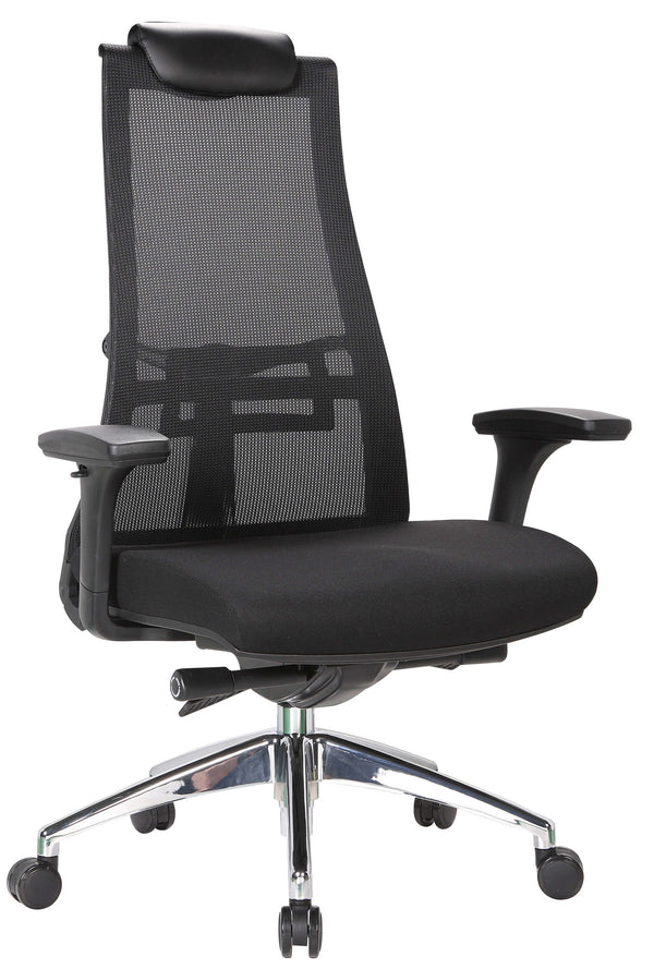 Fauteuil de bureau exécutif en tissu et maille noire Milwaukee online