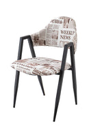 Set di 2 Sedie in Tessuto 79x59x51cm TFT Chair Giornale Nero e Bianco