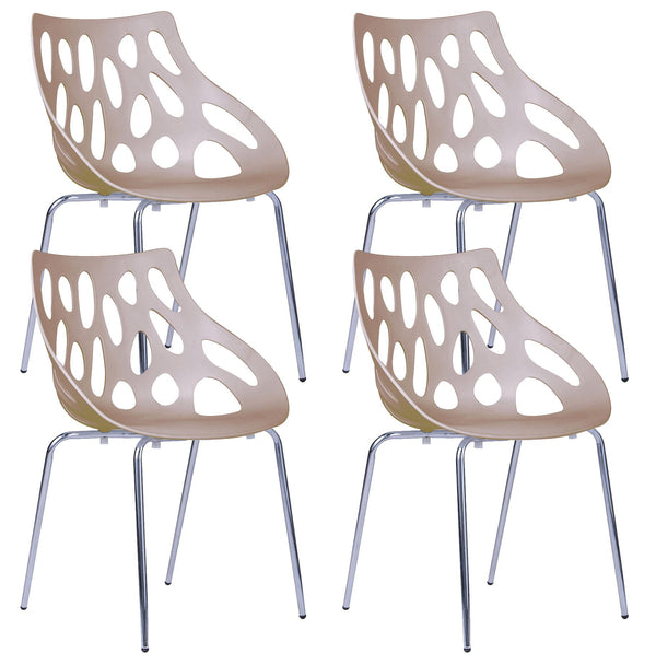 Ensemble de 4 chaises de bureau d'attente Tosini Orlando marron en polypropylène acquista