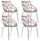 Ensemble de 4 chaises de bureau d'attente Tosini Orlando marron en polypropylène