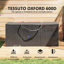 Borsa Portaoggetti Impermeabile 175x55x75 cm Capacità 720L con Maniglie in Tessuto Oxford 600D Nero 
