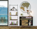 Mobiletto Scaletta Raw 65x41x180 cm in Ferro e MDF Marrone e Nero