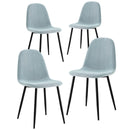 Set 4 Sedie 43x42x86 cm in Tessuto Bella Azzurro Pastello