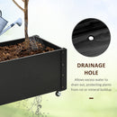 Fioriera da Giardino con Foro di Drenaggio e Rotelle 89x48x47 cm in Legno di Abete Nera