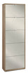 Scarpiera Salvaspazio 5 Ante con Specchio 25 Paia  63x190x29 cm Noce Stelvio