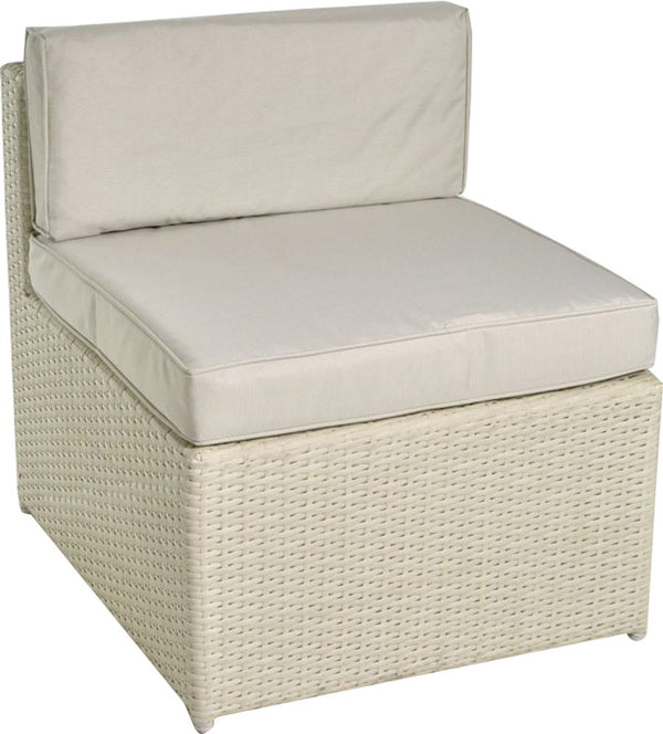 Fauteuil de jardin en polyrotin avec coussin Adami Miami Blanc online