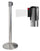Tringle à Rideau 3 mètres en Acier Inoxydable Brossé Ø36x101 cm Ruban Blanc