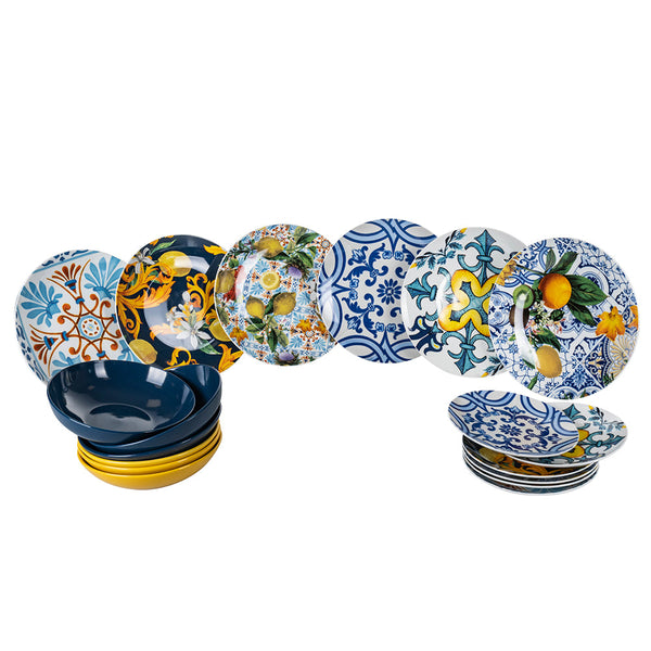 Service de table 18 pièces en porcelaine et grès VdE Tivoli 1996 Italian Beauty sconto