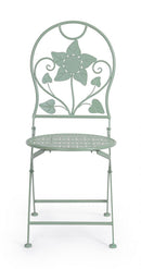Set 2 Sedie Pieghevole 40x40x94 cm Harriet in Acciaio Salvia