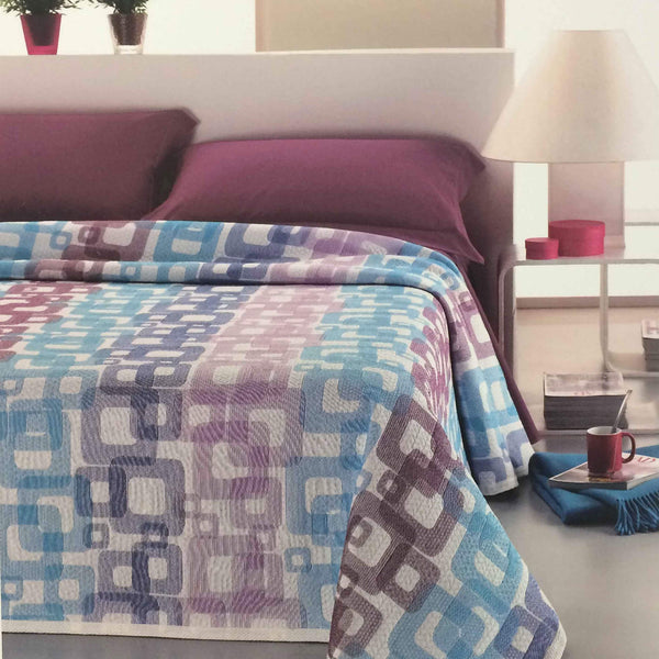 sconto Couvre-lit en coton mélangé multicolore Cober Leros