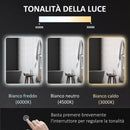 Specchio Bagno con Luci LED  3 Tonalità 70x50 cm Interruttori Touch e Funzione Antiappannamento   