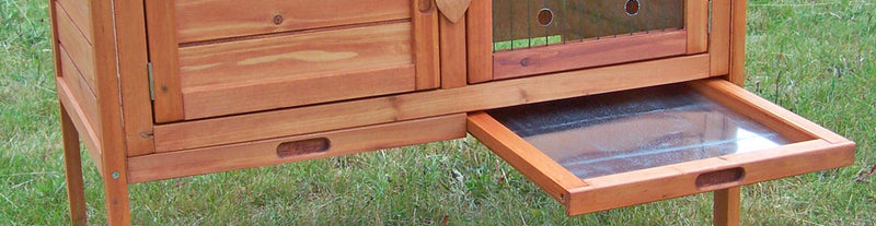 Gabbia per Conigli Conigliera da Esterno 91,5x45x70 cm Per 2-3 Conigli in Legno Naturale 