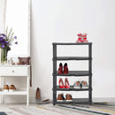 Scarpiera 5 Ripiani 80x30x48H cm in Plastica Nera