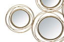 Pannello Specchio Oro Round 124,5x4x53,5 cm in Ferro Oro