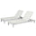 Set de 2 Transats en Acier avec Coussin Blanc