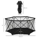 Recinto per Cani Pieghevole 148x134x67 cm in Acciaio e Tessuto Nero