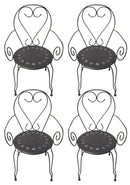 Set 4 Sedie da Giardino 50x49x89 cm in Ferro Battuto Grigio