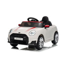 Macchina Elettrica per Bambini Licenza Ufficiale Mini Cooper S Cabrio 12V Sedili in Pelle e Telecomando Bianco