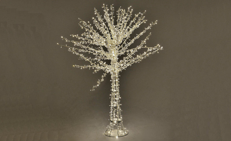 Albero di Natale Luminoso con 1016 Led Bianco Caldo H150cm Cristallo