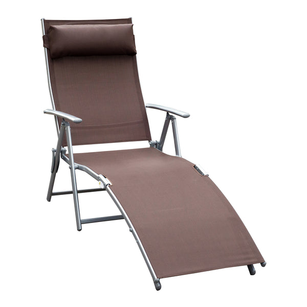 prezzo Relax Chaise Longue Pliante Inclinable Structure Métal Marron 137x63.5x100.5 cm
