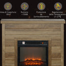 Camino Elettrico da Pavimento 1800W Effetto Fiamma e Telecomando 96,5x22x81,7 cm color Legno