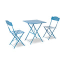 Set Tavolo 4 Sedie da Giardino in Acciaio Nero