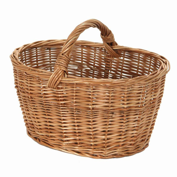 Panier en osier européen pic bas poignée ovale cm 41x27xh20/30 acquista