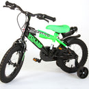 Bicicletta per Bambini 14" Stabilizzatori e Freni Caliper Verde   
