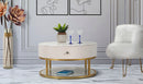 Tavolo da Caffe' Montpellier Crema Ø 75x36 cm in Ferro Legno 