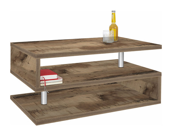 prezzo Tavolino a S con Ripiani a Giorno 90x41,5x55 cm Zeta Acero Pereira