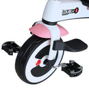 Passeggino Triciclo per Bambini con Maniglione Tettuccio e Cestino Rosa Chiaro 