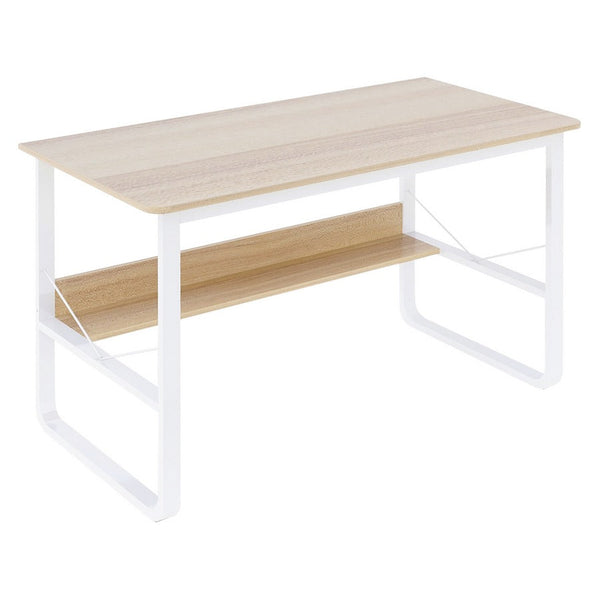 Bureau 120x60x72 cm en métal et bois Carla blanc/frêne sconto