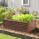 Letto per Orto Rialzato 180x90x57,5 cm con Fondo Aperto e Bordi Arrotondati in Acciaio Zincato Marrone Scuro      