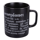 Tazza Zodiaco "scorpione" Ø8x10 cm in Bone China VdE Tivoli 1996 Nero