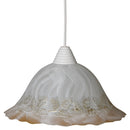 Sospensione D30 1xE27 Montatura Oro Vetro Screpolato Bianco Sfumato Ambra-Oro E-Energy Berta