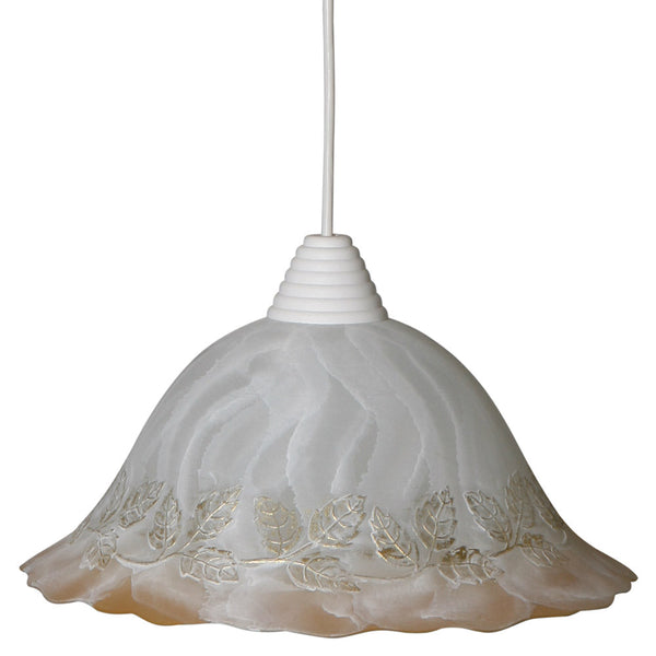 Suspension D30 1xE27 Or Cadre Craquelé Blanc Ambre-Or Ombragé Verre E-Energy Berta acquista