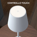 Lampada da Tavolo Portatile Ø11,2x36,5 cm in Acrilico e Metallo Grigio