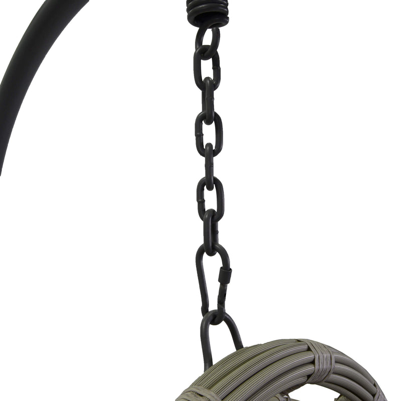 Amaca Dondolina da Giardino 95x95x19,3 cm in Polyrattan Lincoln Grigio