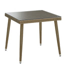 Tavolo da Giardino in Polyrattan Quadrato 80x80x77cm Adila Melange Noce