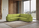 Divano Angolare 5 Posti 246x246x85 cm Marrak in Tessuto Verde