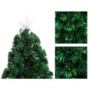 Albero di Natale Artificiale 120 cm 130 Rami in PVC con LED Verde 