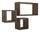 Ensemble de 3 étagères murales cubiques carrées et rectangulaires en panneaux de fibres de noyer Walnut Tribe