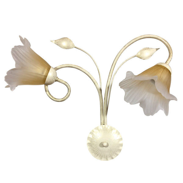 prezzo Applique 2xE14 Ivoire Doré Cadre Verre Satin Dégradé Ambre E-Energy Melania