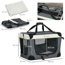 Trasportino per Cani e Gatti Pieghevole 60x41x41 cm 3 Aperture e Cuscino Grigio