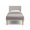 Letto 1 Piazza e Mezza con Rete Rivestita Similpelle Tortora Tessis Testata Vertical Varie Misure