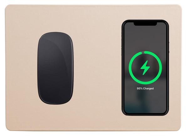 sconto Tapis de souris 20,5x30,5x0,5 cm avec base de chargement sans fil café