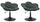 Set 2 Poltroncine da Soggiorno 69x55x69/81 cm in Schiuma Poliuretanica Fleur Nero-Verde Scuro
