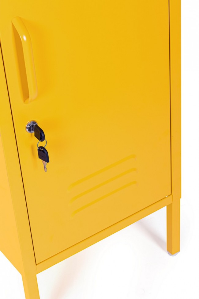 Comodino 1 Anta 40x35x76 cm Cambridge in Acciaio Giallo