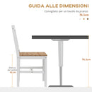 Set 4 Sedie per Cucina e Soggiorno con Schienale a Croce 41x46,5x86 cm in Legno di Pino Bianco e Rovere
