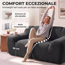 Divano 2 Posti Senza Struttura 174x91x61 cm con Seduta Ampia in Ciniglia Grigio Scuro      